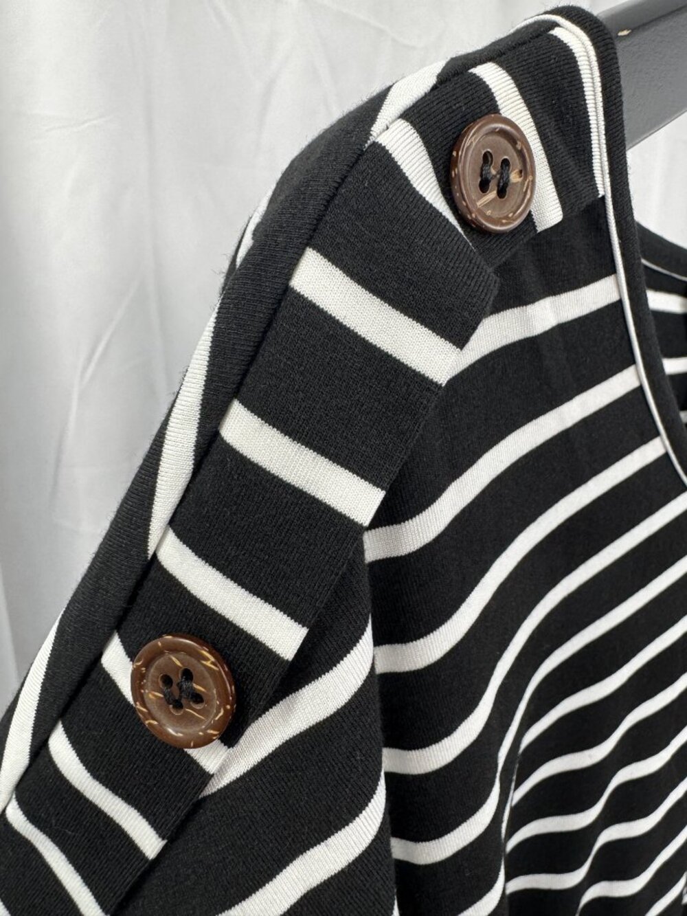NWT BloomChic Supersoft Essentials Black White Stripe A-Line T-Shirt Dress 14-16 - Picture 3 of 13